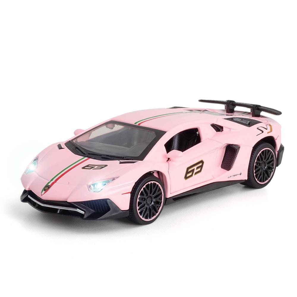 

1/32 Lamborghini Aventador LP780-4 Модель спортивного автомобиля из сплава Литые под давлением и игрушечные транспортные средства Металлическая модель игрушечного автомобиля Высокая симуляция Коллекция Детские подарки розовый