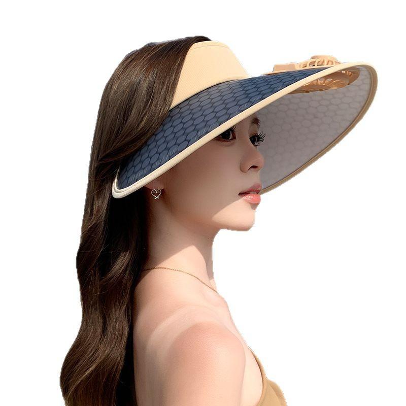 Summer Outdoor Sun Hat for Women with Large Brim with Fan Rechargeable Empty Top Hat Versatile Sun Hat Sun Hat