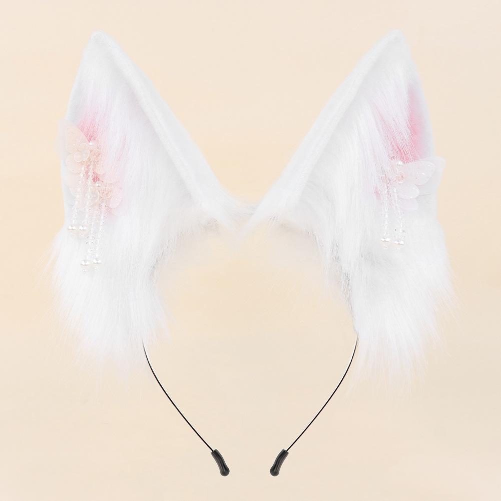 Simulation Plush Handmade Rabbit Ear Hair Antique Headband Lolita Accessories Makeup Accessories Multi-colored Beast Ear Headgear