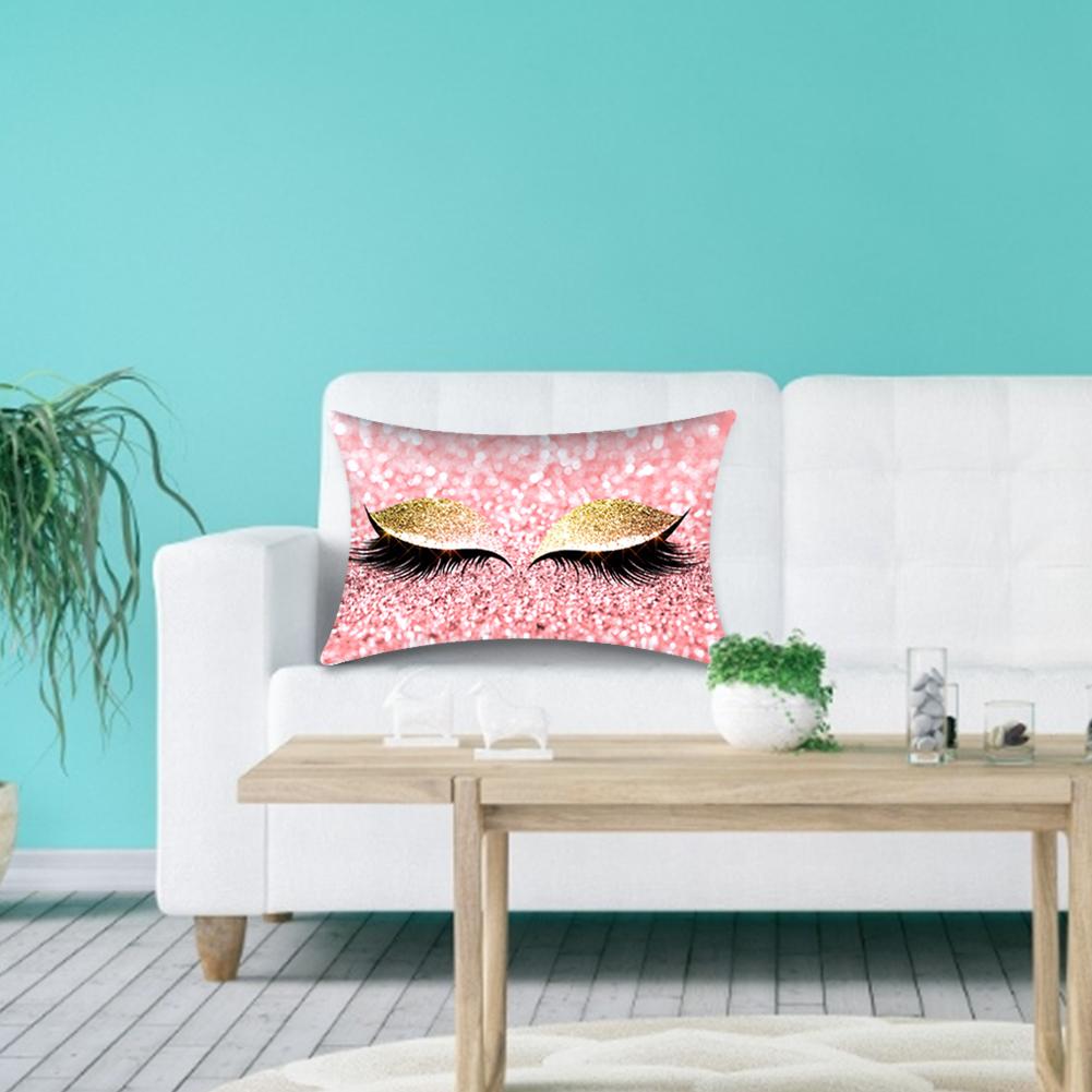 30*50cm Shinning Eyelashes Pillow Case for Home Sofa Bed Car Waist Cushion