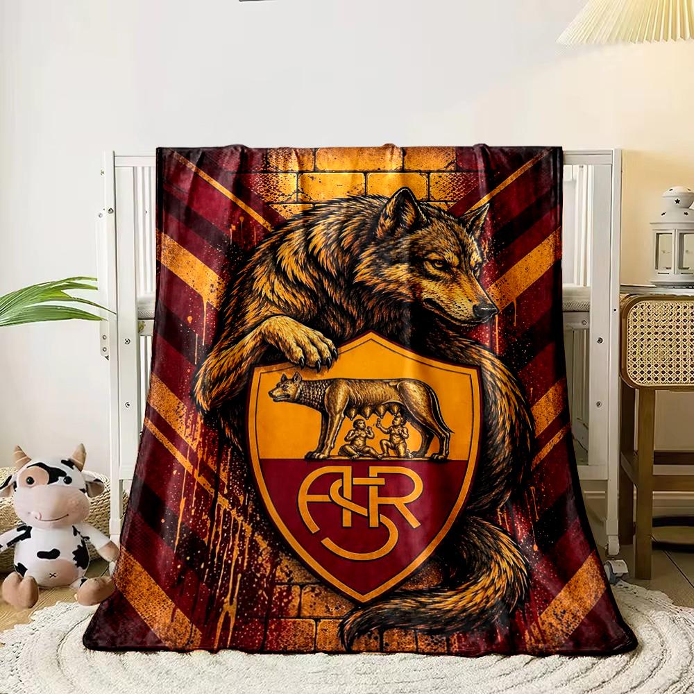 Wolf and Shield with Vintage Design Flannel blanket for bedroom living room sofa and nap