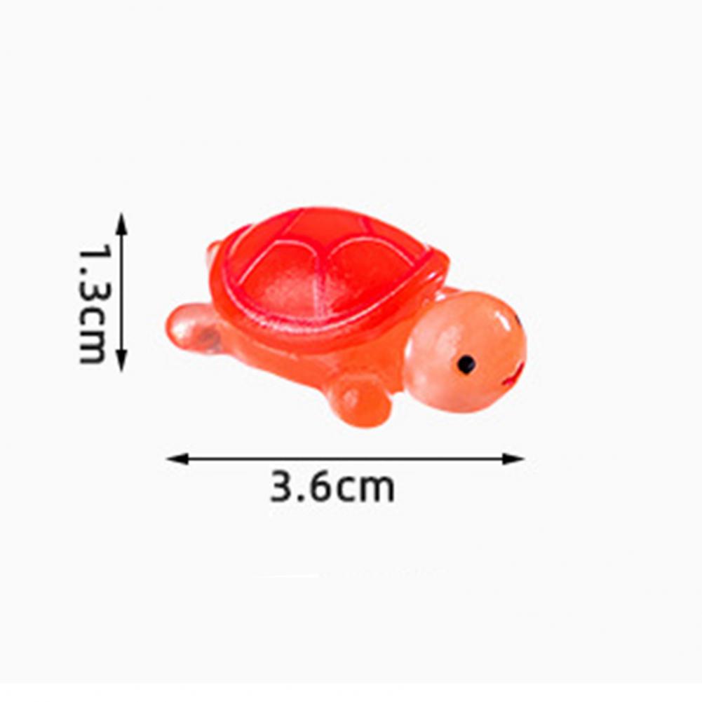 24 Pcs Mini Turtle Figurines Glow-in-the-dark Luminous Resin Turtle Ornaments DIY Craft Moss Micro-landscape Turtles For Garden