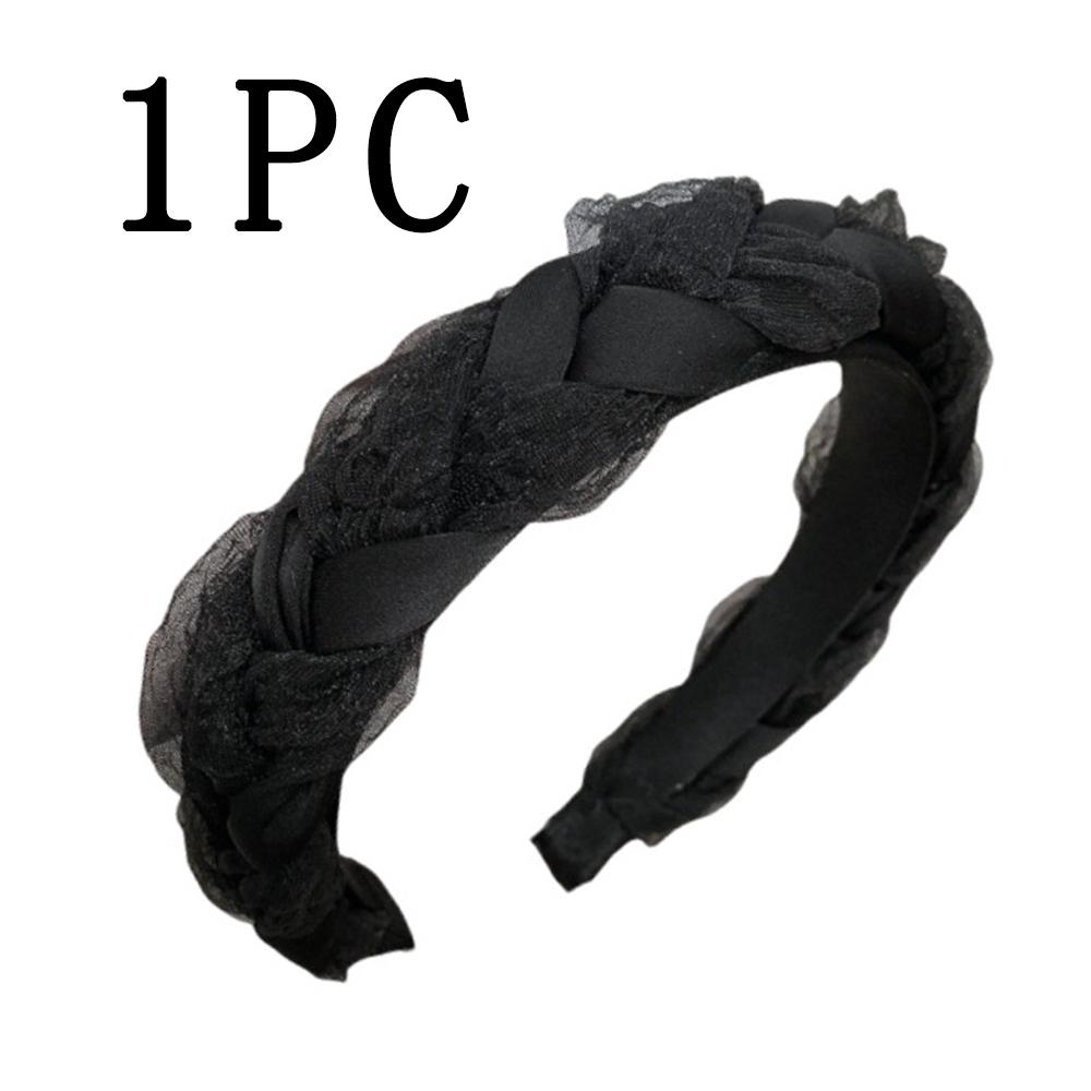 1PC High Skull Top Cross Fried Dough Twists Hair Hoop, Versatile In Autumn And Winter, Go Out, Wide Brim Face Wash Headdress