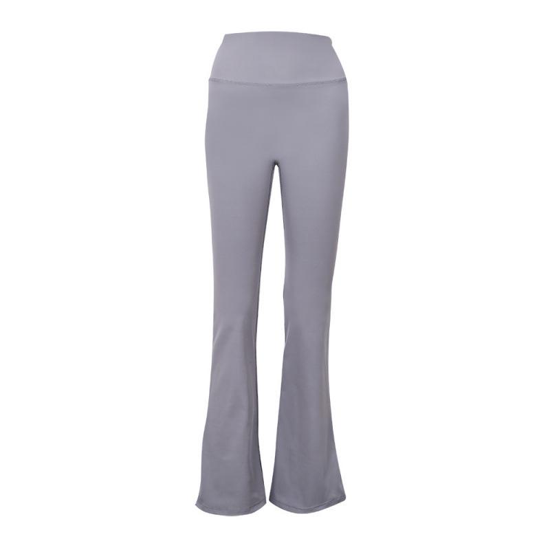 Pantaloni a zampa originali Lulu a vita alta con scanalature: Leggings a zampa d'elefante per Yoga e Pilates, effetto nudo, sollevamento glutei e snellenti.