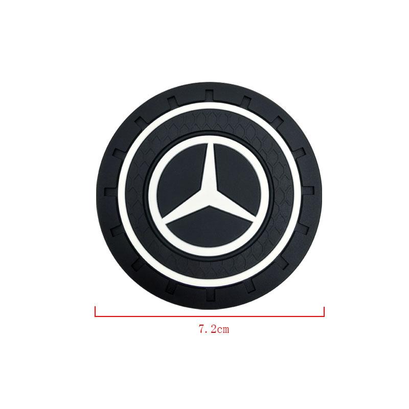 2Pcs Car Anti Slip Coaster Anti-noise Water Cup Pad Cushion Car Accessories For Mercedes Benz GLE63 CLS63 GLC63 W204 W205 C63 W212 W213 E63 W222