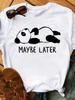 Panda Print Tops Womens Cute TShirt Shortsleeve Office Wear for Women Summer Crew Neck Top Summer Comfortable Clothes Tops