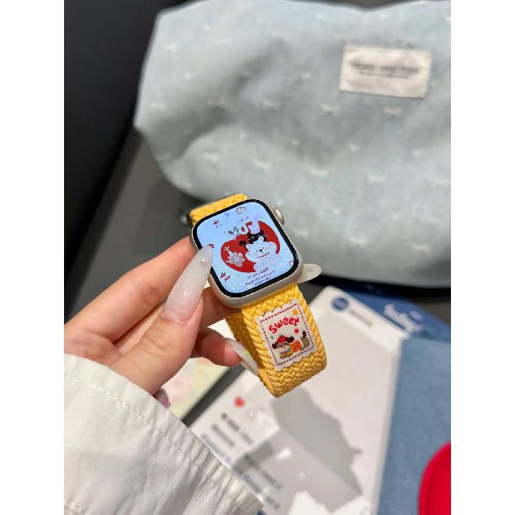 Dachshund Dog Magnetic Starp for Apple Watch 38 40mm 41 42 44 45 46mm 49mm Elastic Weav Watch Band for IWatch S10 9 8 7 6 5 4 SE