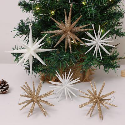 Gold Exploding Star Hanging Ornament Christmas Tree Pendants 2025 Christmas Home Decoration 2026 New Year Party Gifts