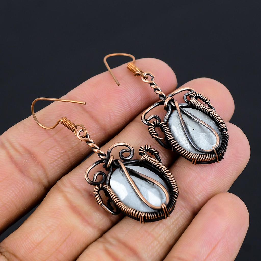 Green Tourmaline Gemstone Jewelry, 999 Copper Wire Wrapped Earring, Amazing Tourmaline Earring, Handmade Designer Jewelry For Women