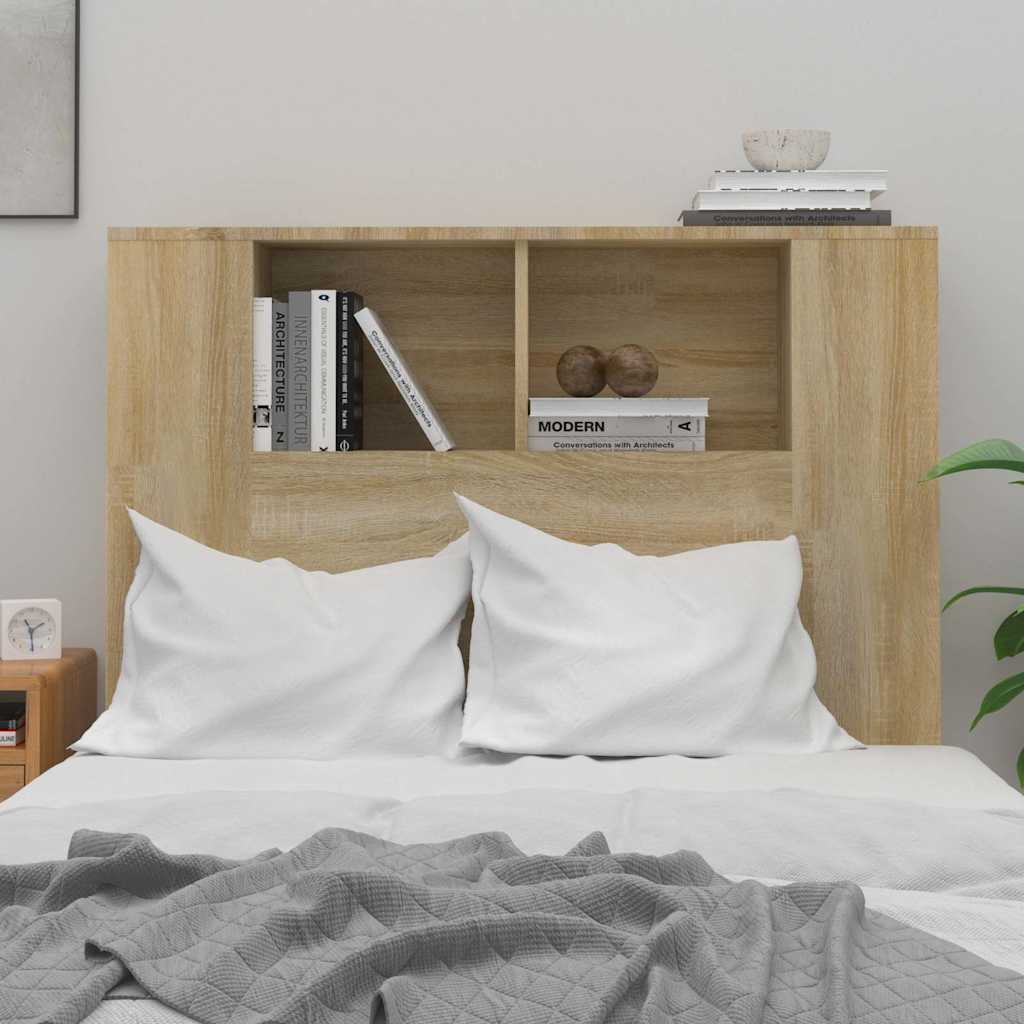 vidaXL Kopfteil mit Ablagen Sonoma-Eiche 100x18,5x102,5 cm