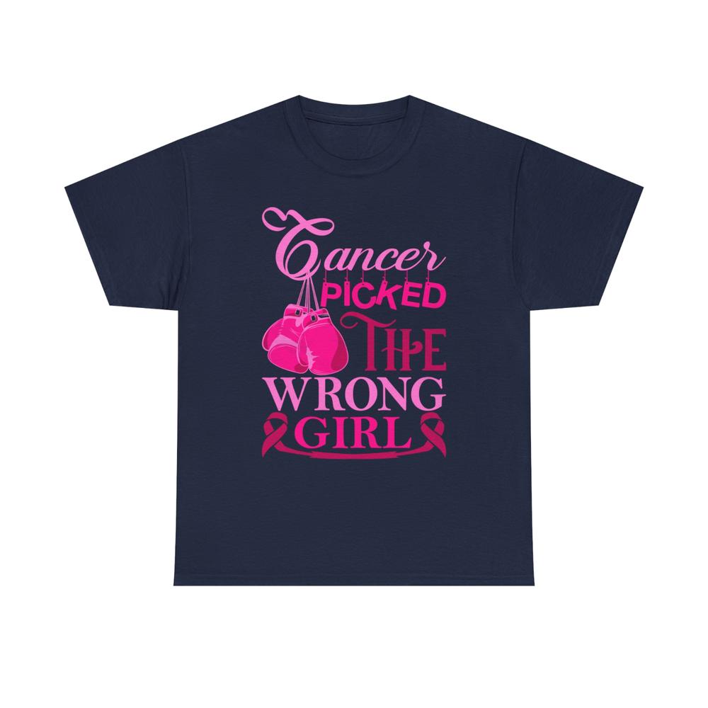 Breast Cancer Day TShirt Cancer Picked The Wrong Girl Unisex Gift Tee Top S