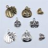 20pcs Halloween Pumpkin Charms Antique Bronze Silver Color Pendants DIY Crafts Making Findings Handmade Tibetan Jewelry