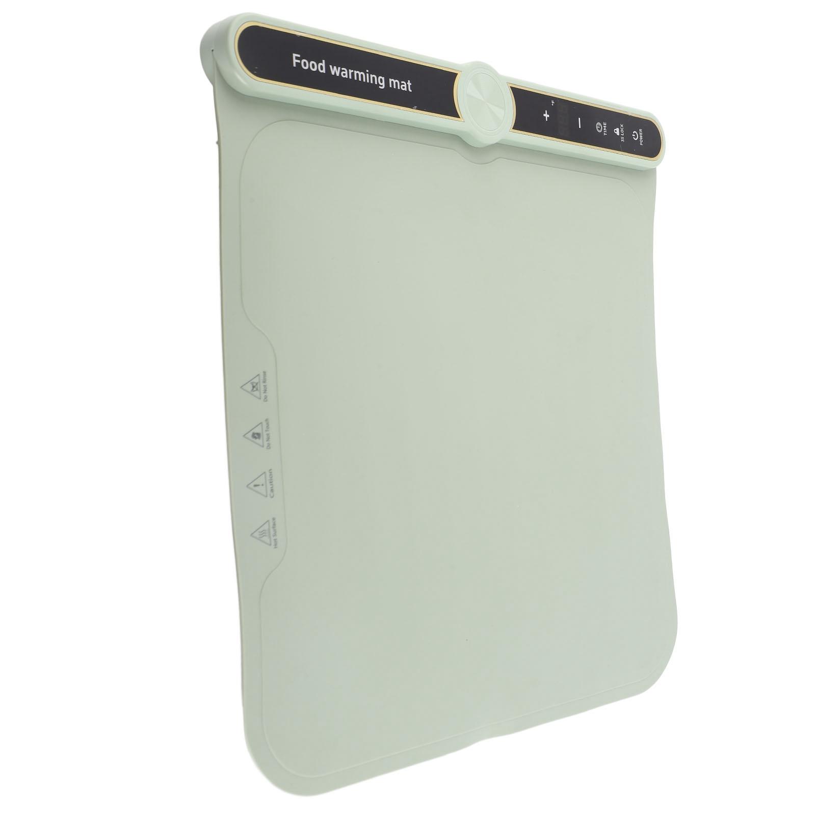 

Подогреваемый коврик для еды 330 Вт, нагрев всей поверхности за 8 секунд, 9 настроек температуры, время 6 часов, блокировка от детей US Plug small зелёный