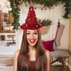 Christmas Tree Hat Glitter Tinsel Santa Hat for Adults Children Funny Holiday Party Acceesory for New Year Christmas Supplies