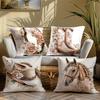 Western Cowboy And Horse Pink Flower Design Throw Pillow Sofa Bed Living Room Office Beach Theme Decor