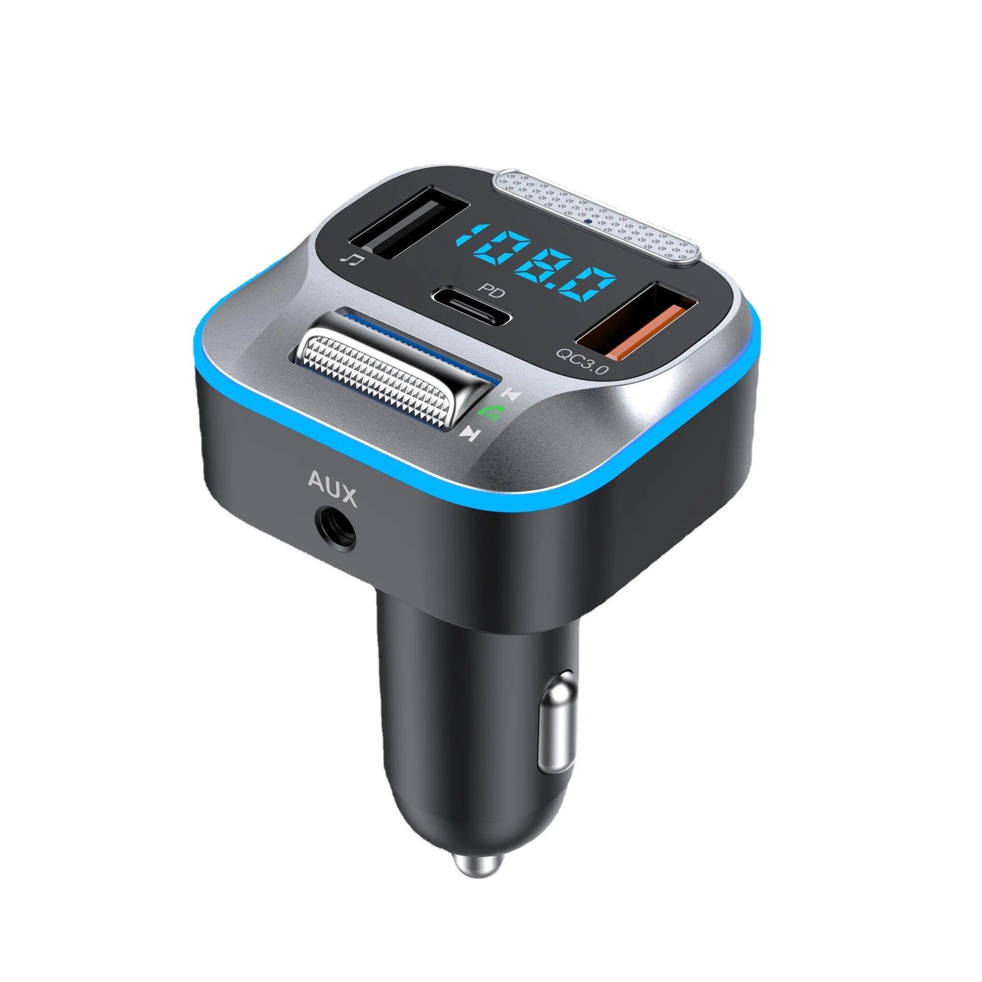 

Автомобильный беспроводной передатчик, более мощный Hi-Fi басовый звук, 30 Вт, PD, быстрая зарядка, QC3.0, автомобильный адаптер, руки, 7 цветов, светодиодный подключаемый USB-диск