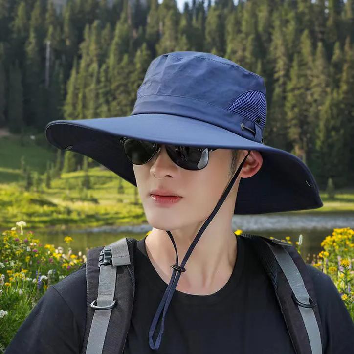 WTEMPO Uv-resistant Summer Hats Men's Hiking Fishing Bucket Hats Couple Outdoor Tourism Mountaineering Large Brimmed Sun Hats