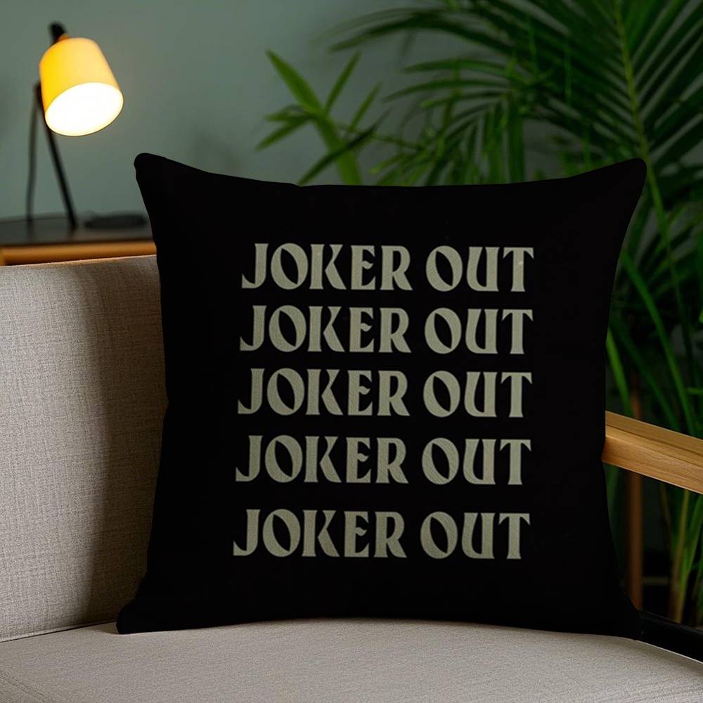 J-Joker O-Out Band Pillow Case Sofa Short Plush Double-sided HD Printing Room Home Office Gift Cushion Cover
