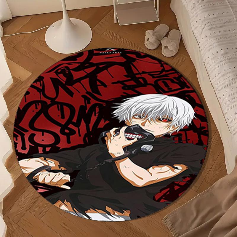 Tokyo anime Artwork Round Rug for Livingroom,Bedroom, Palyroom, Chair Rug, Area rug, Circle Carpet, Large Size Fan Christmas gift