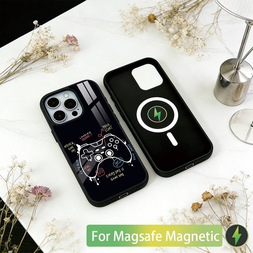 Game Controller Graphic-s Phone Case For iPhone17,16,15,14,13,12,11 Plus,Pro Magnetic with Magsafe Wireless Charging