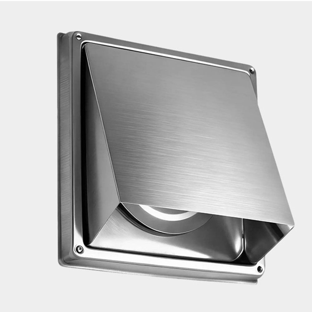 Durable 4" 5" 6" Air Vent Stainless Steel Black/Silver Extract Valve Square Ventilation Outlet Ventilation System