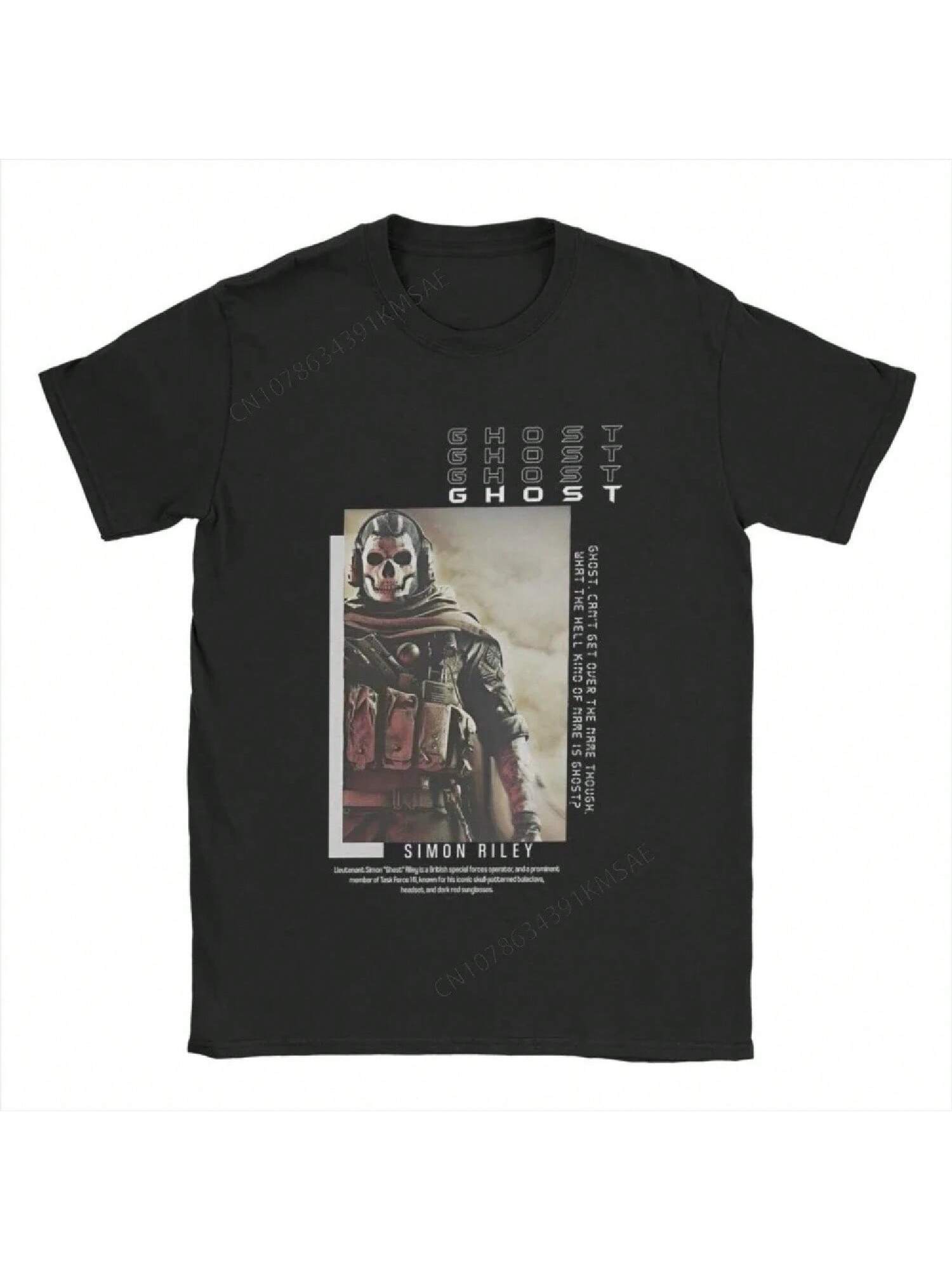 

Футболки Leisure Call Game Duty Simon Ghost Riley Мужские с круглым вырезом Хлопковые футболки MW2 с коротким рукавом Летняя одежда XXXXXL