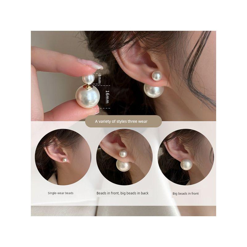 Female Multiple Ways to Wear Accessible Luxury S925 Silver Pearl Stud Earrings