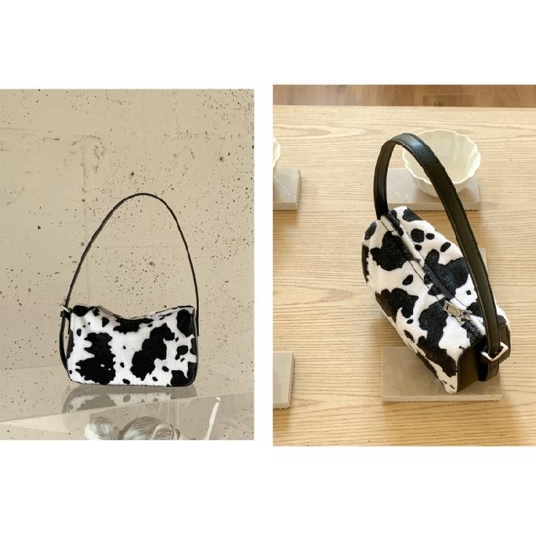 Shoulder Bag for Women Cow Print Clutches Purses Hobos Handbag with Zipper Closure Trendy Underarm Purses Commuting Bag