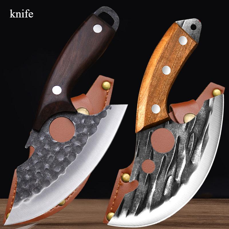 

2 шт. Многофункциональный кухонный нож для обвалки мяса, кованый нож ручной работы, нож мясника из нержавеющей стали, открывалка для бутылок, портативный карманный нож 2pc with cover