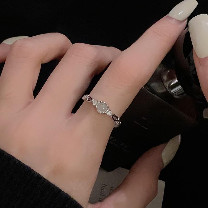 Red New Year'S Tide Fashion Flower Opening Ring Niche Design Adjustable High-End Ring