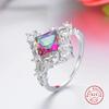 New Square Zircon Rings for Women Female 100%  Sterling Silver Finger Ring Women  Wedding Promise Ring for Ladies Gift