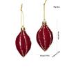 2PCS Wine Red Color Christmas Ornament Flocked Surface Xmas Decor Hanging Pendant  Holiday Party