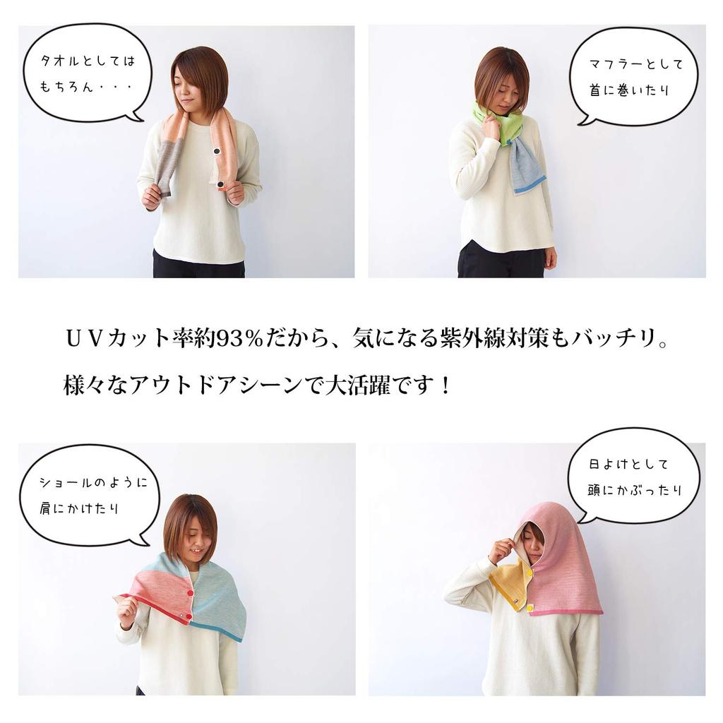 Tanaka Sangyo SUNFUL 90 x 34 Outdoor Multi-Face Towel, Blue, Approx. cm,