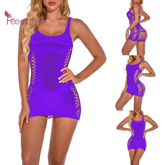 Φόρεμα εσώρουχα Hollow Out Butt Lift Sleep Colthes Summer Sexy Wear Pure Color Hip Wrap Night Dress