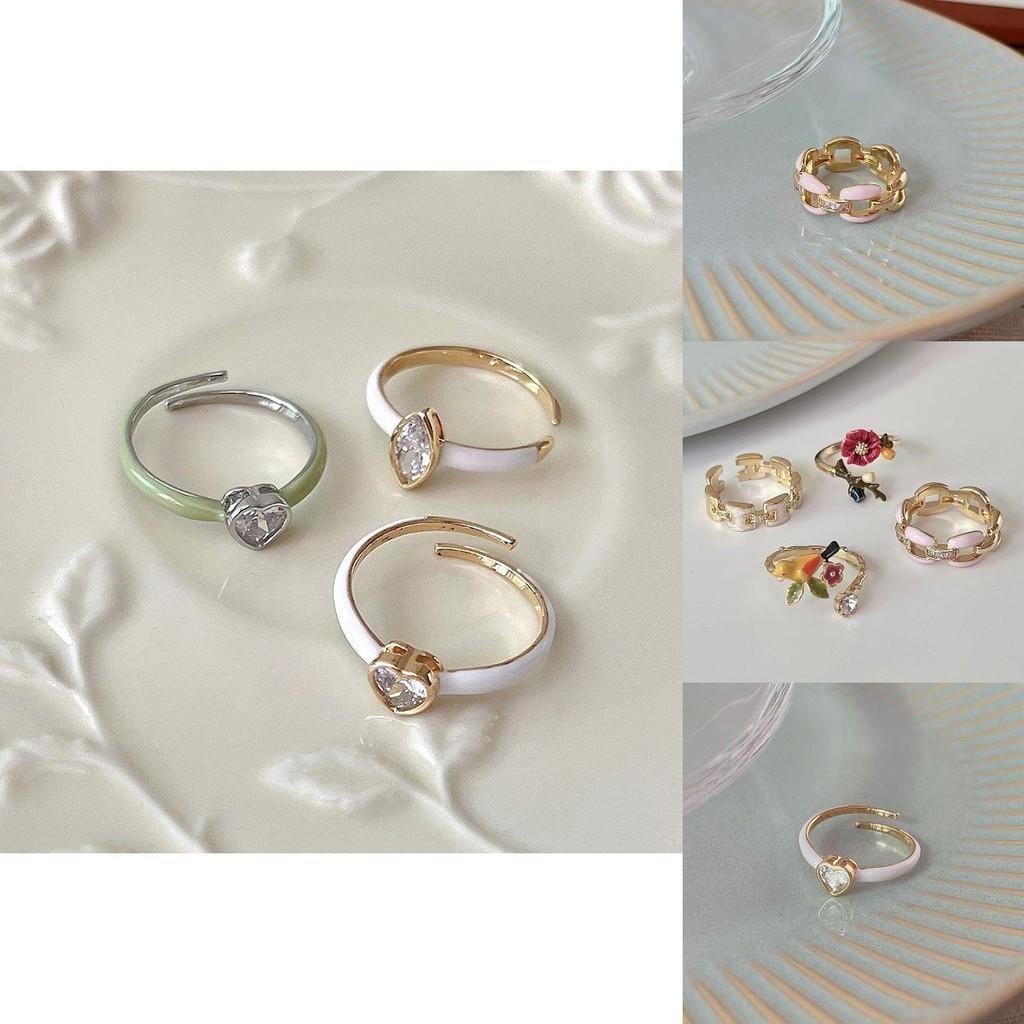 Eleganter Zirkonia-Ring in Herzform für Damen Stilvolles offenes verstellbares Design 2022