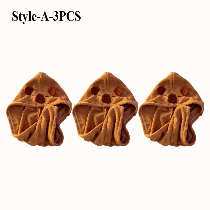 1/3/5PCS Capybara Kawaii Plush Hair Drying Hat Towel Cap Water Guinea Pig Hat Bath Hat Towel Cap Super Absorption Hair Dry Cap
