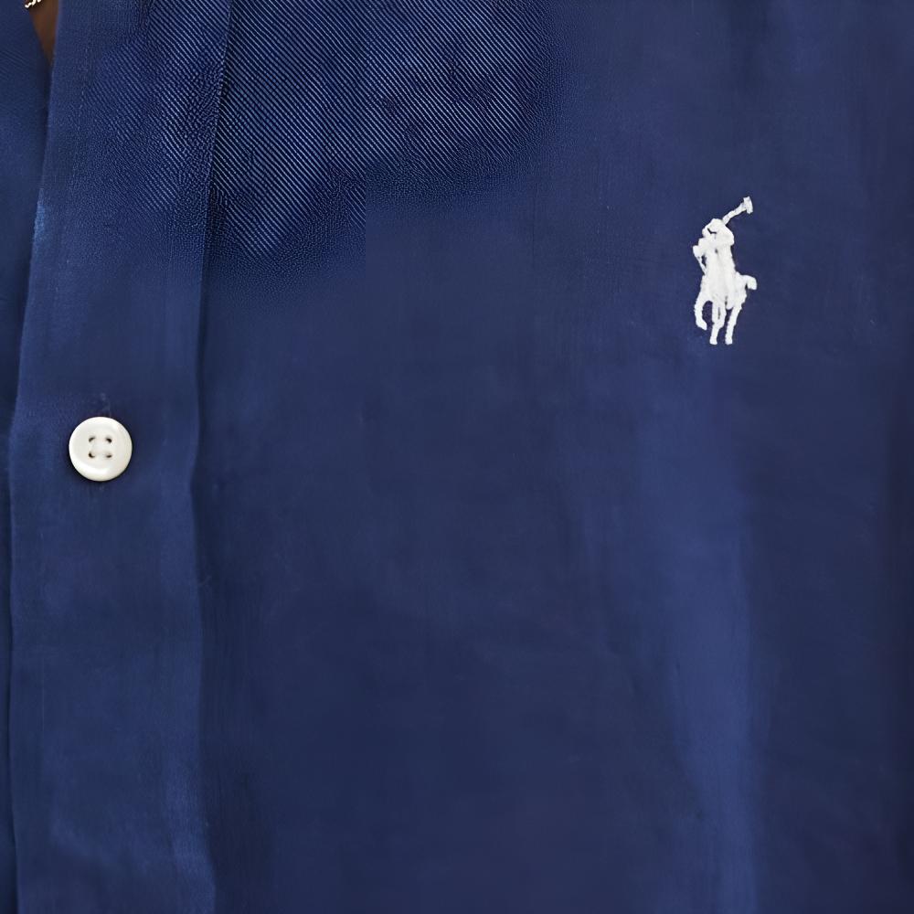 Polo Ralph Lauren Pony Logo Embroidered Linen Long Sleeve Shirt Men Shirts 710738072-001