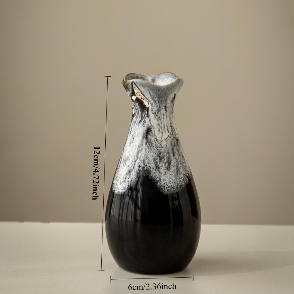 Japansk Stil Keramikugn Glaserad Retro Vas Handgjord Blomsterarrangemang Dekoration Vardagsrum Entré Vas