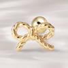 JEWNEL 14K Rope Twist Cute Mini Ribbon Piercing Earrings