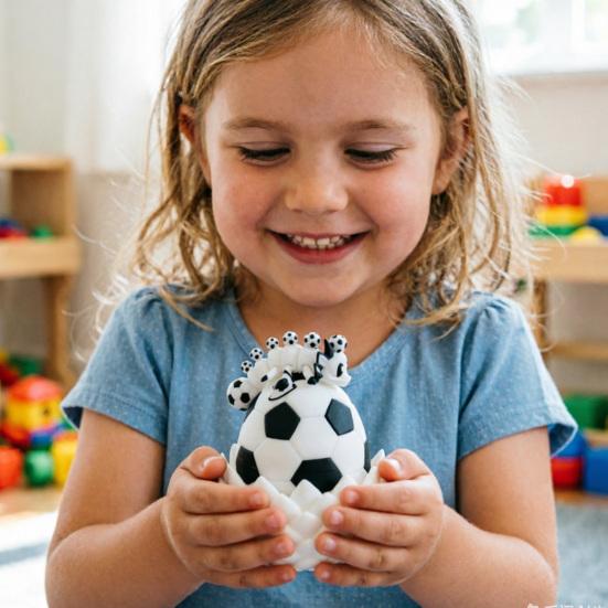3D Printed Dragon Egg with Mini Dragon Inside, Collectible Articulated Winged Dragon Fidget Toy, Sports Ball Theme Stress Relief Toy