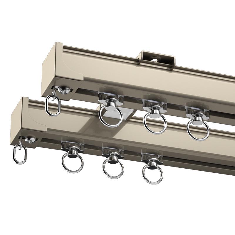 Jianmei 2.6mm Thick Silent Curtain Track with Bendable Heavy Duty Aluminum Alloy Rail and Guide Bearing Wheel.