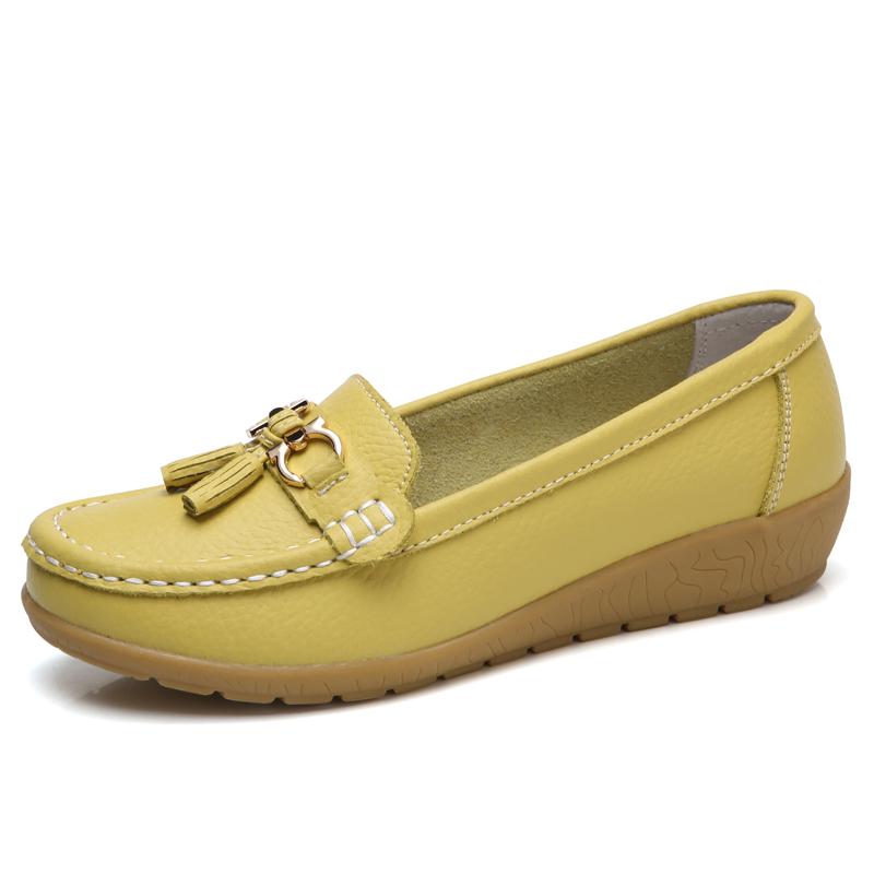 Women PU Leather Flats Soft Comfortable Driving Shoes Slip-on Mother Shoes Casual Walking Loafers Working Shoes