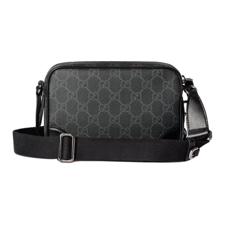 Gucci Zipper Closure Brand Print Fabric Mini Shoulder Bag Women Shoulder Bag Black 821217-FAED4-1000