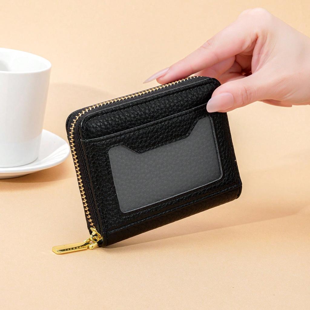 Wallet women's zipper simple Korean version short multiple card slots can hold driver's license coin wallet