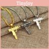Pendentif Géométrique en Alliage Pistolet Mitrailleur Uzi Chaîne Collier Pour Hommes et Femmes Accessoire de Mode