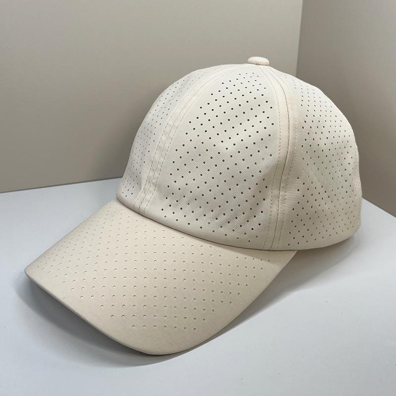 Perforated Baseball Cap With Custom Logo Text Print, Lightweight Quick Dry Running Cap, Adjustable Golf Tennis Hat