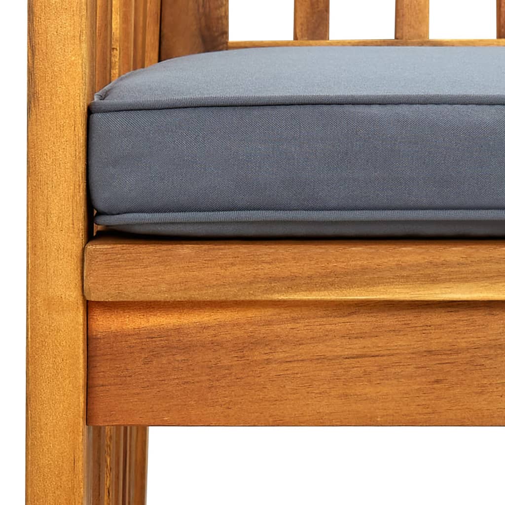 Garden Dining Chairs 2 Pcs with Cushions Solid Acacia Wood