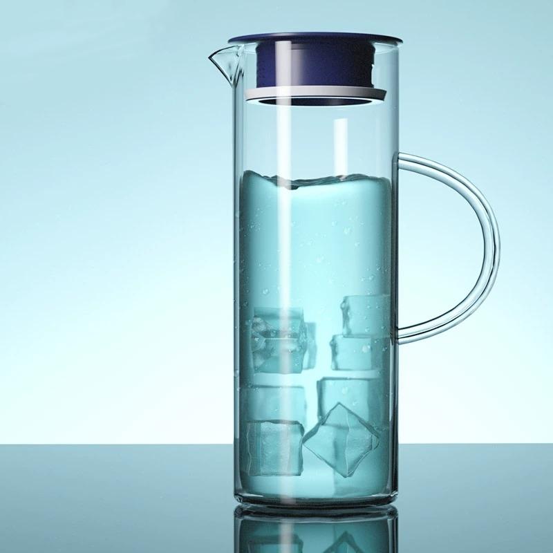 

GIANXI Water Jug Glass Cold Bottles With Stainless Steel/Plastic Lid High-capacity Heat-resistant Transparent Kettle Drinkware