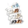 4 Tier Foldable Shoe Rack Space Saving Free Standing Shoe Storage Organizer for Closet Hallway