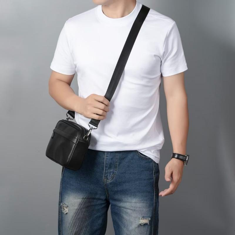 Genuine Leather Men's Single-shoulder Bag Cowhide Crossbody Bag Casual Small Backpack Men's Crossbody Bag